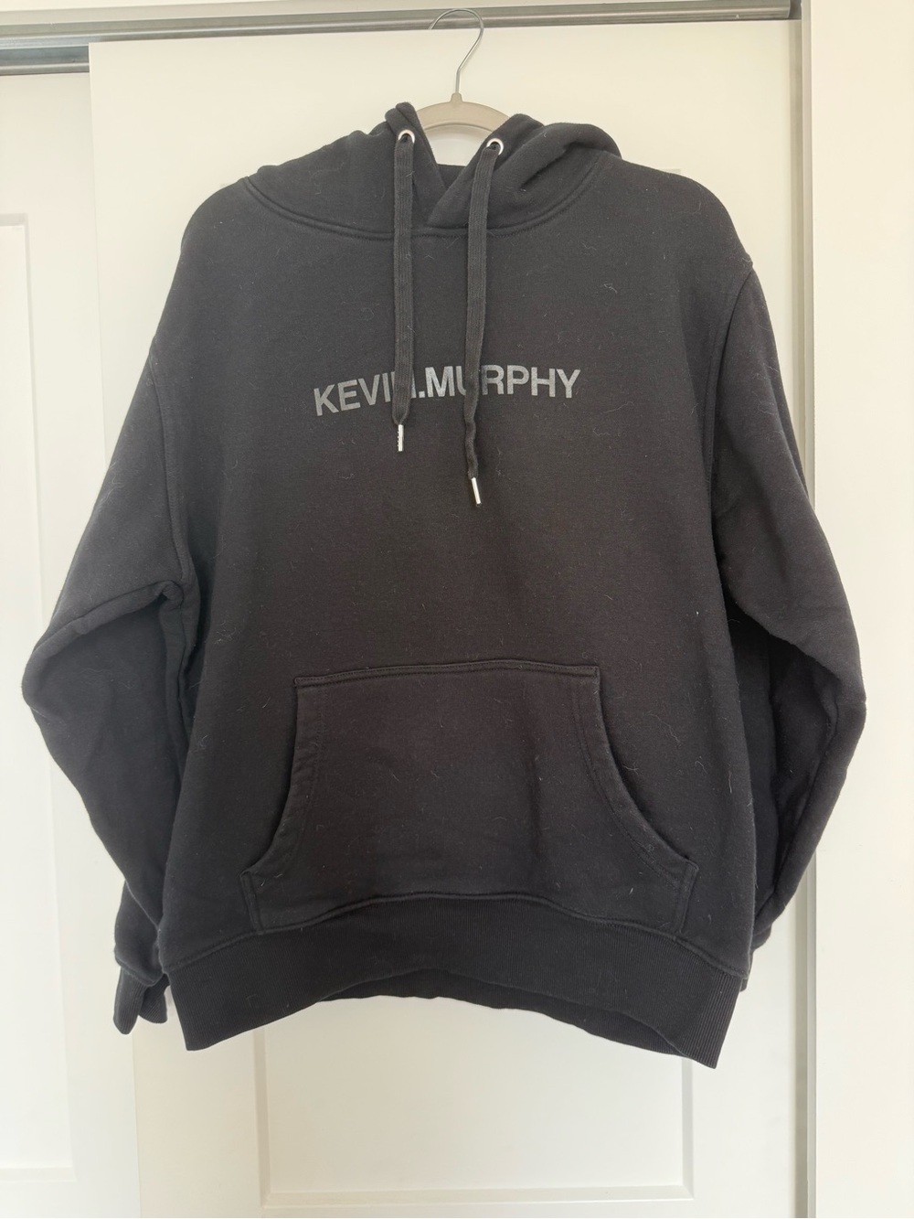 KEVIN.MURPHY Black Crewneck Hoodie with Logo
